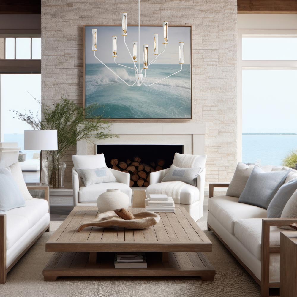 Regent Pendant Light in living room.