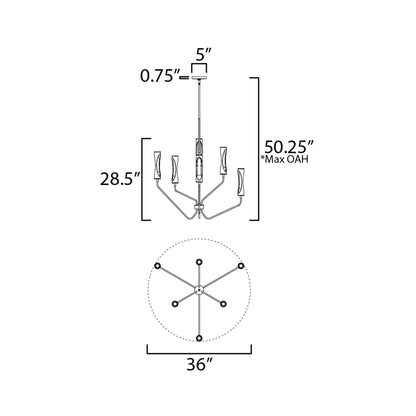 Regent Pendant Light - line drawing.
