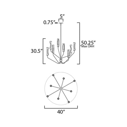 Regent Pendant Light - line drawing.