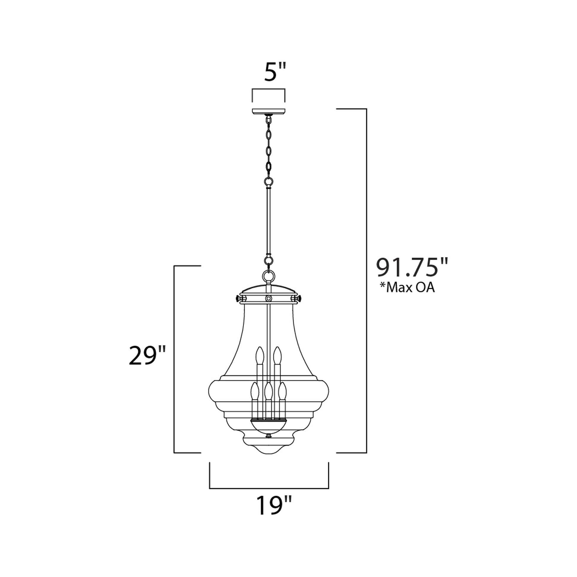 Retro Pendant Light - line drawing.