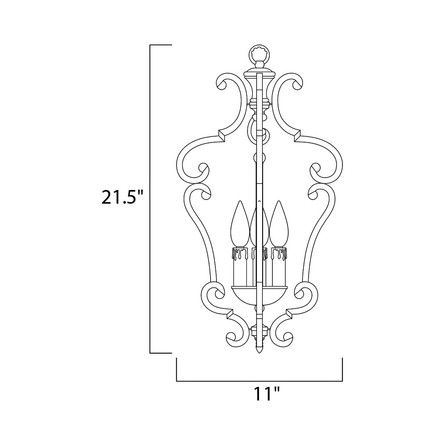 Richmond Pendant Light - line drawing.