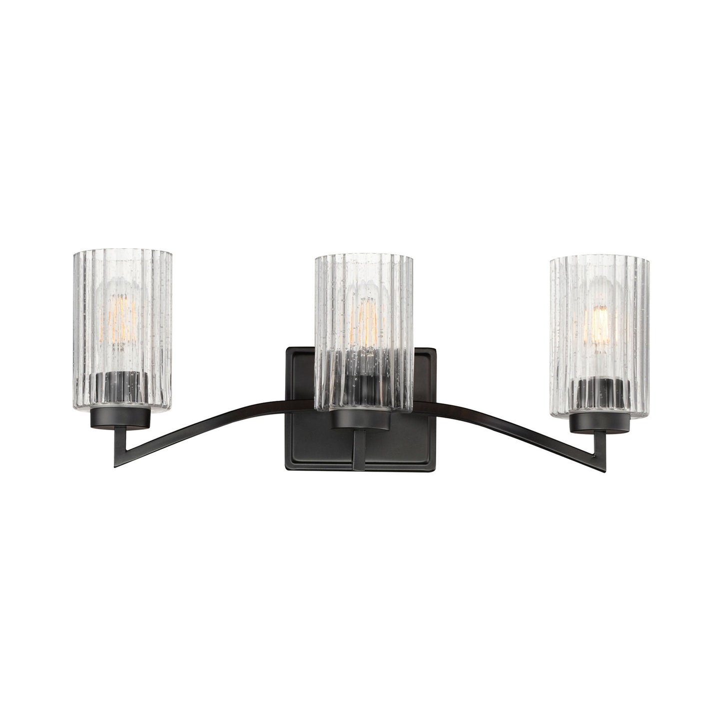 Rigata Bath Vanity Light in Black (3-Light).
