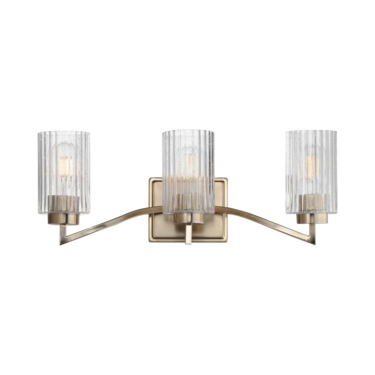 Rigata Bath Vanity Light in Satin Champagne (3-Light).