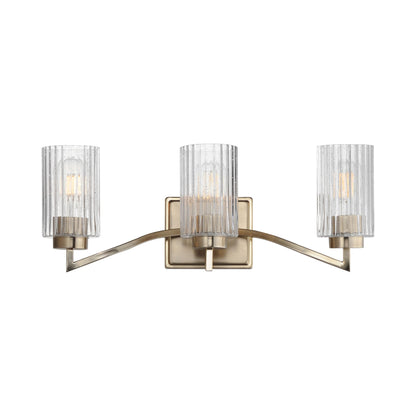 Rigata Bath Vanity Light in Satin Champagne (3-Light).