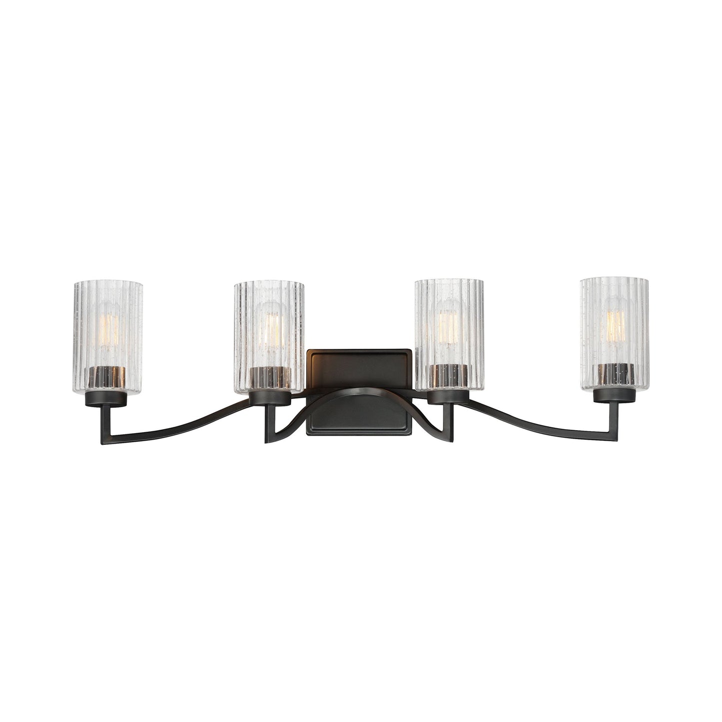Rigata Bath Vanity Light in Black (4-Light).