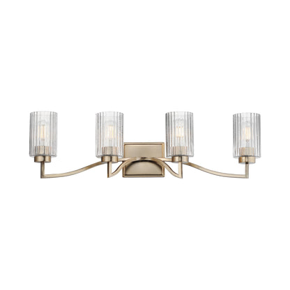 Rigata Bath Vanity Light in Satin Champagne (4-Light).