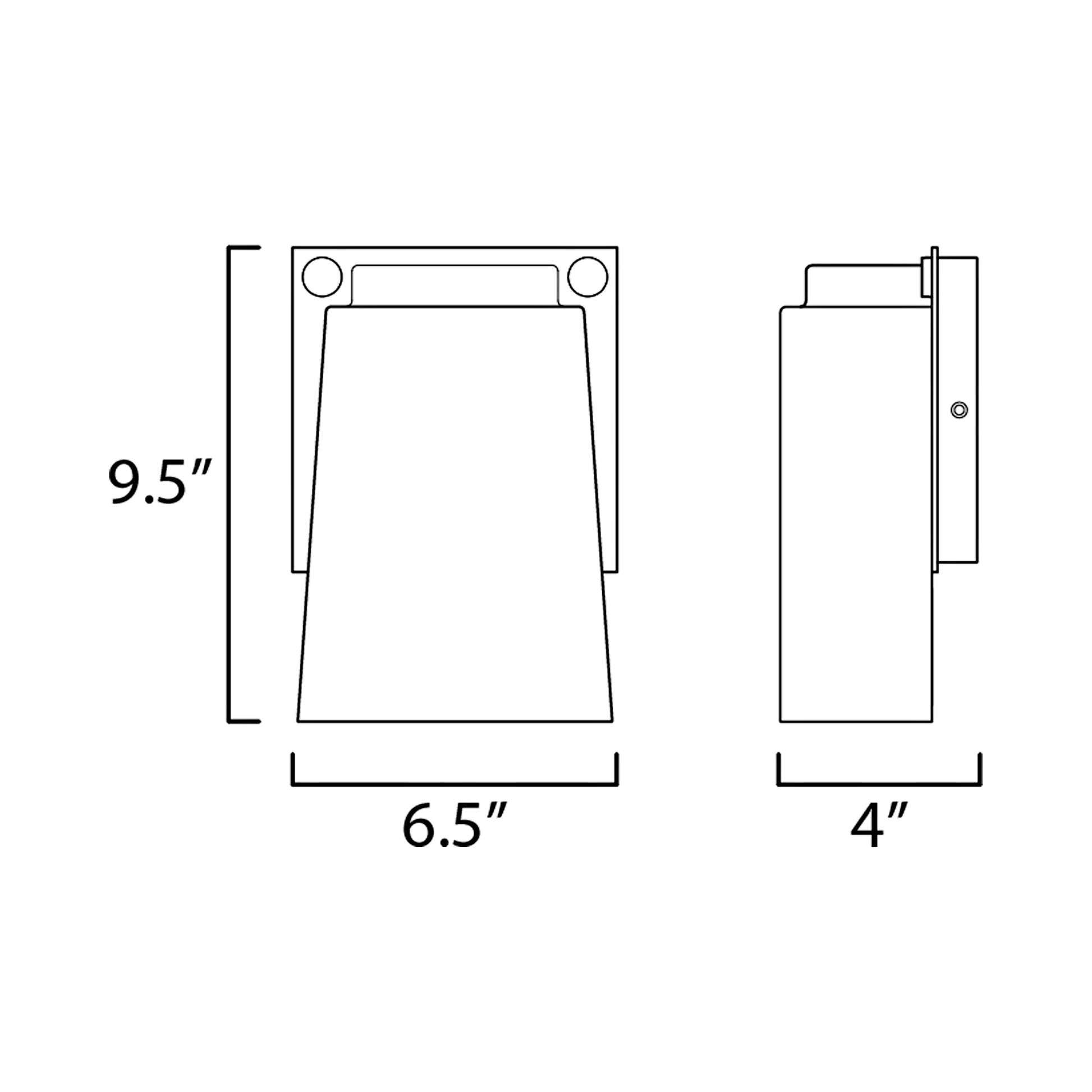 Rivet Outdoor LED Wall Light - line drawing.
