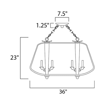 Road House Chandelier - line drawing.