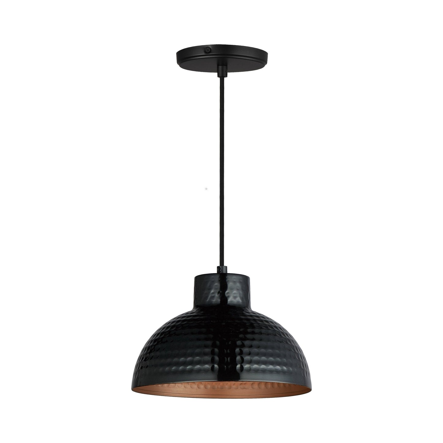 Rockport Pendant Light in Black/Antique Copper (10-Inch).