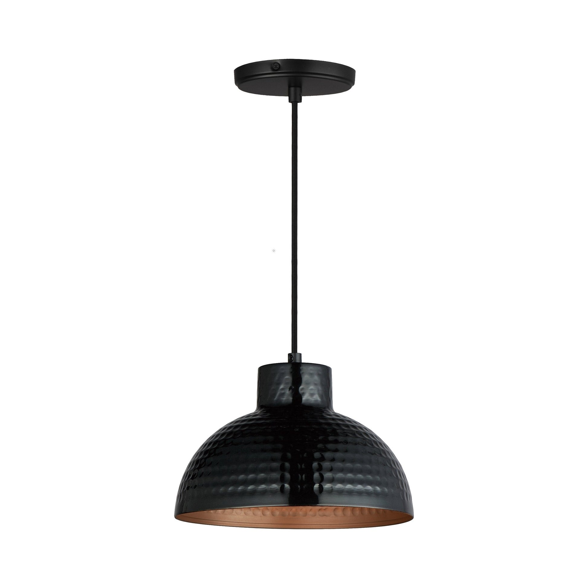 Rockport Pendant Light in Black/Antique Copper (10-Inch).