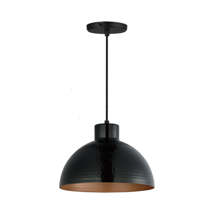 Rockport Pendant Light in Black/Antique Copper (12-Inch).