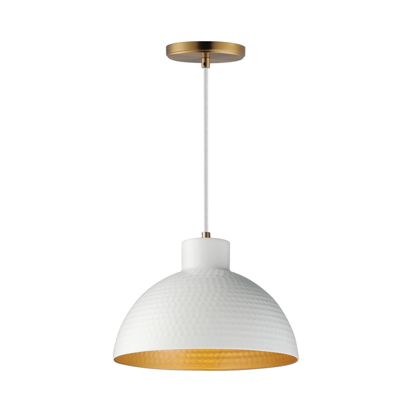 Rockport Pendant Light in White/Natural Aged Brass (12-Inch).