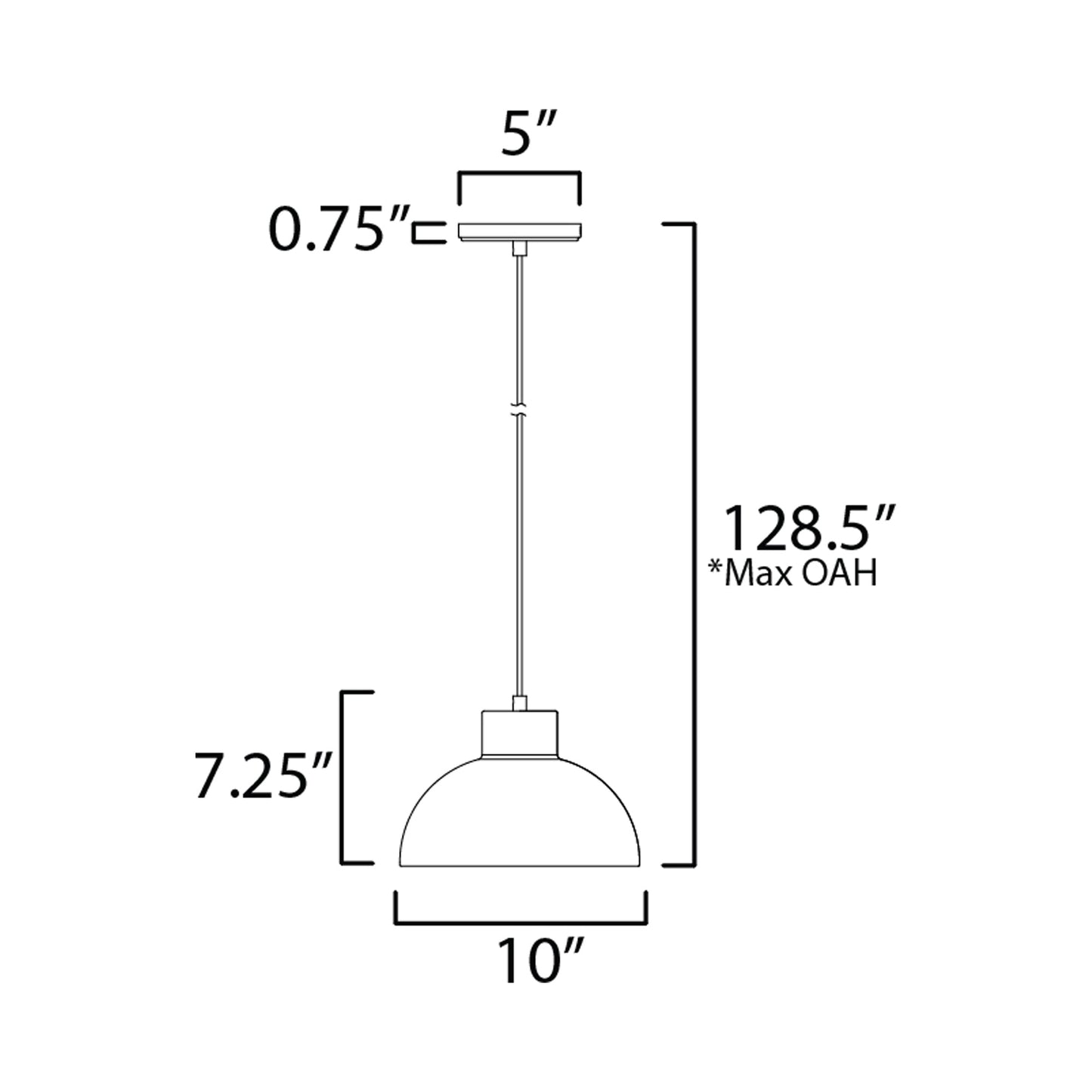 Rockport Pendant Light - line drawing.
