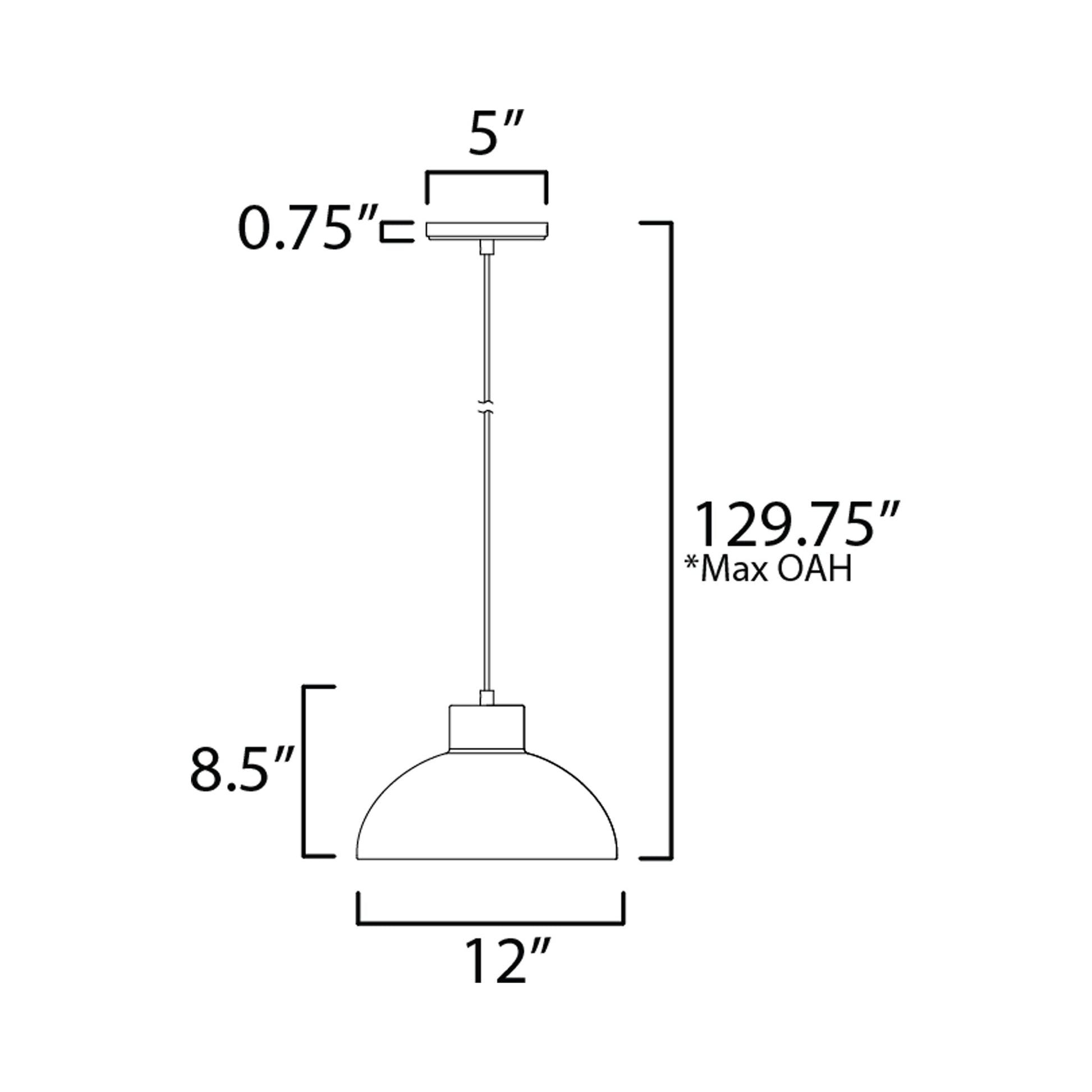 Rockport Pendant Light - line drawing.