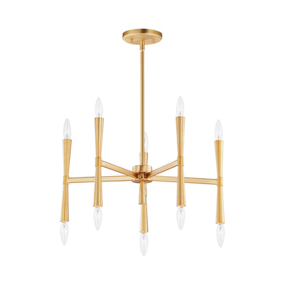 Rome Chandelier in Satin Brass (10-Light).