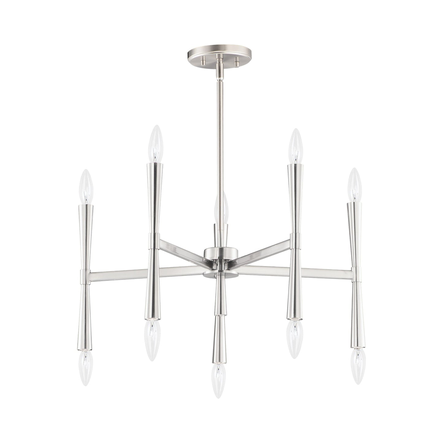 Rome Chandelier in Satin Nickel (10-Light).