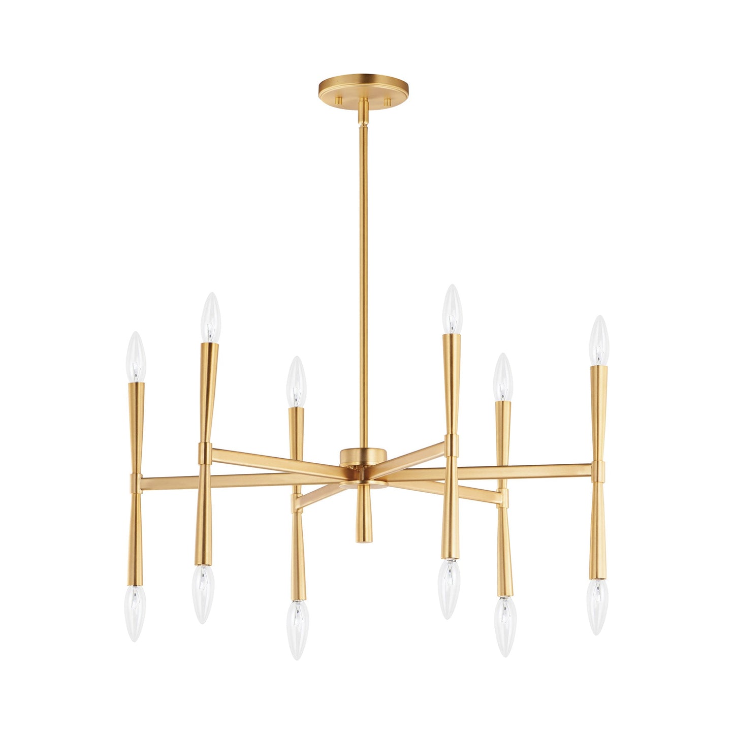 Rome Chandelier in Satin Brass (12-Light).