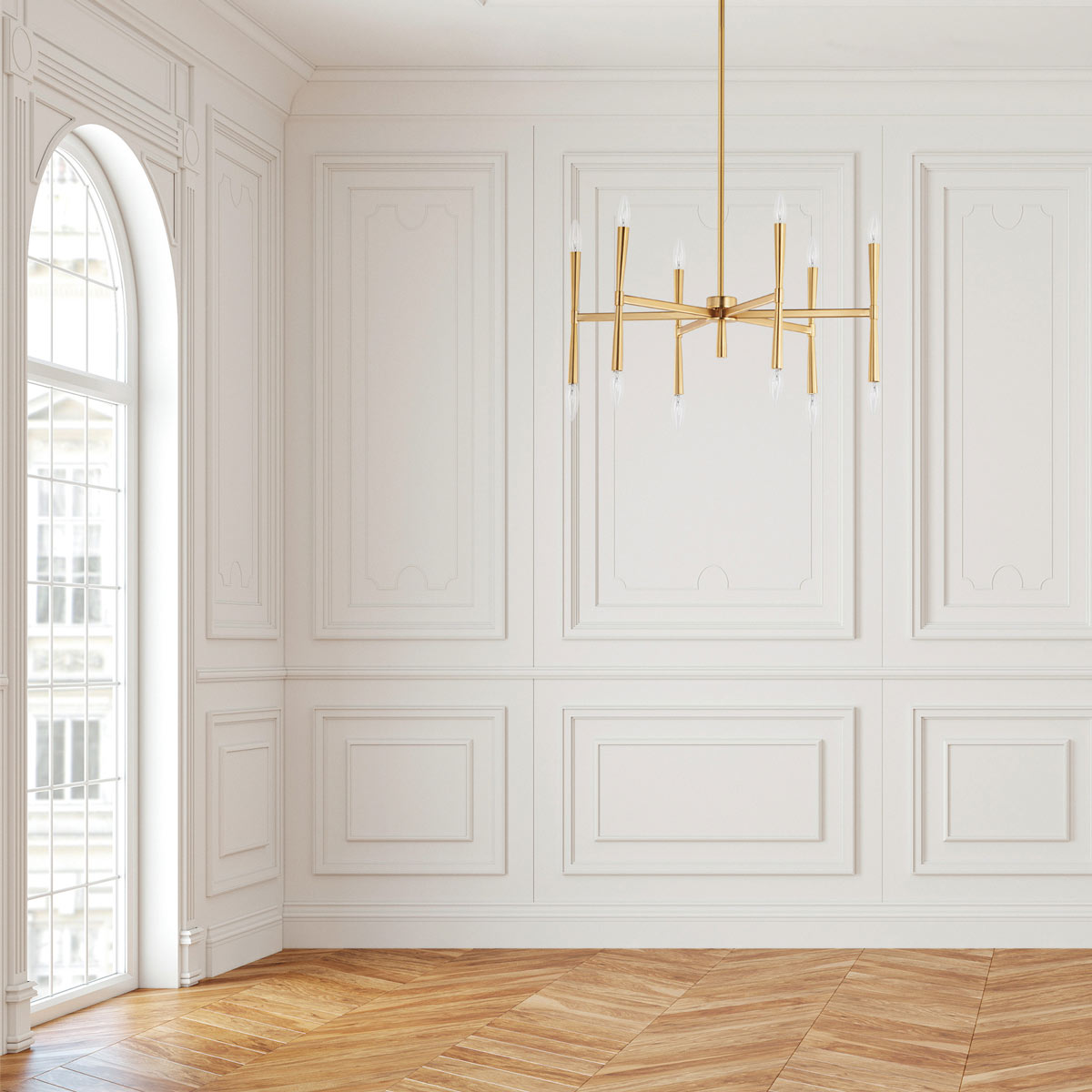 Rome Chandelier in living room.