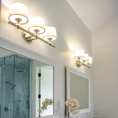 Rondo Bath Vanity Light in bathroom.