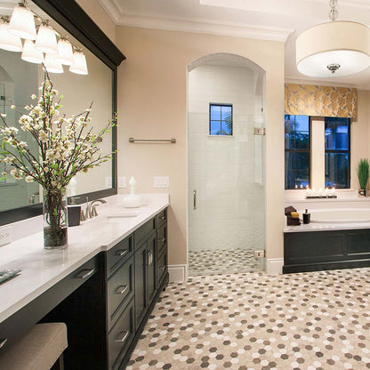 Rondo Bath Vanity Light in bathroom.