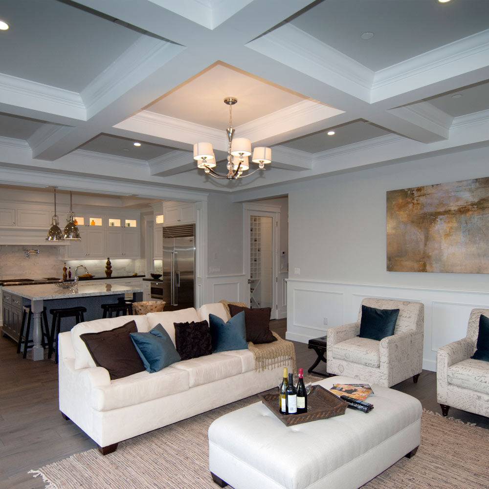 Rondo Chandelier in living room.