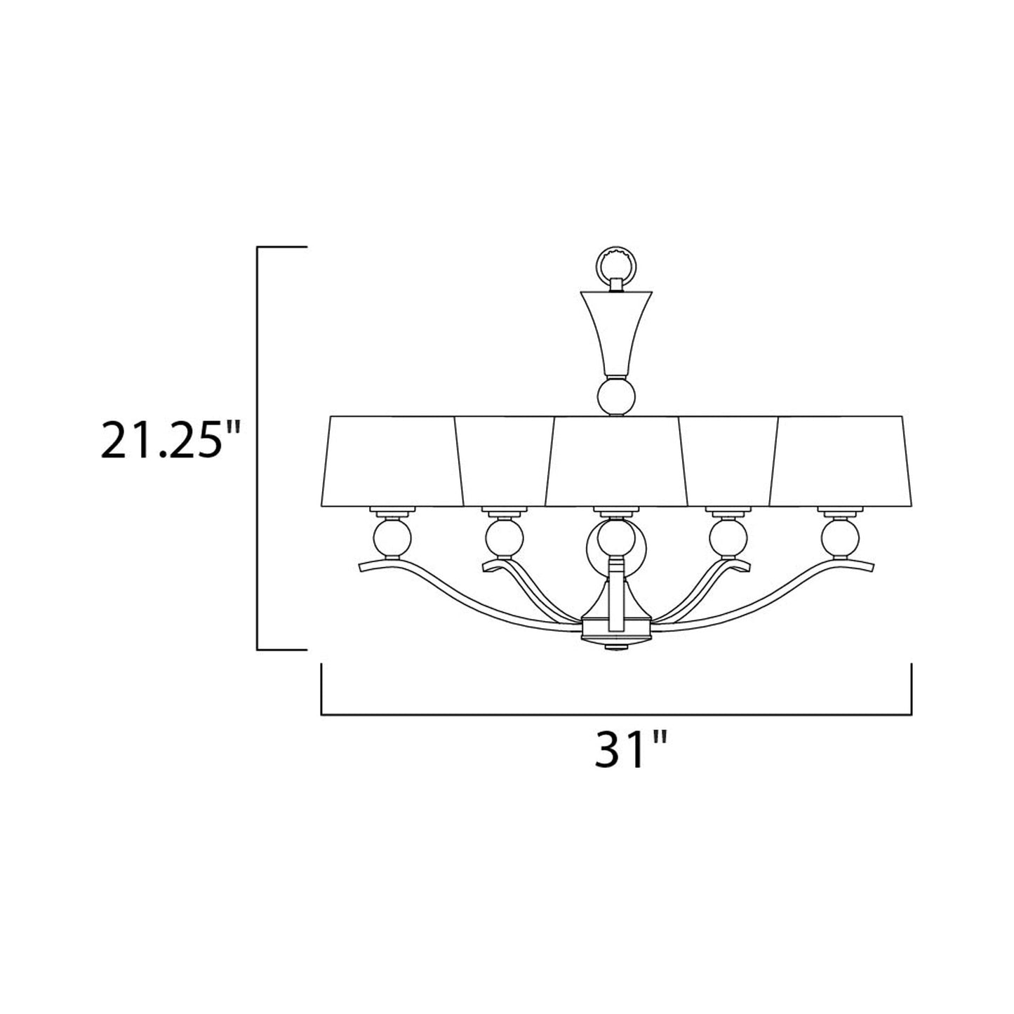 Rondo Chandelier - line drawing.