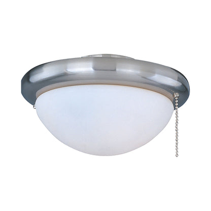 Round Ceiling Fan Light Kit in Satin Nickel (1-Light).