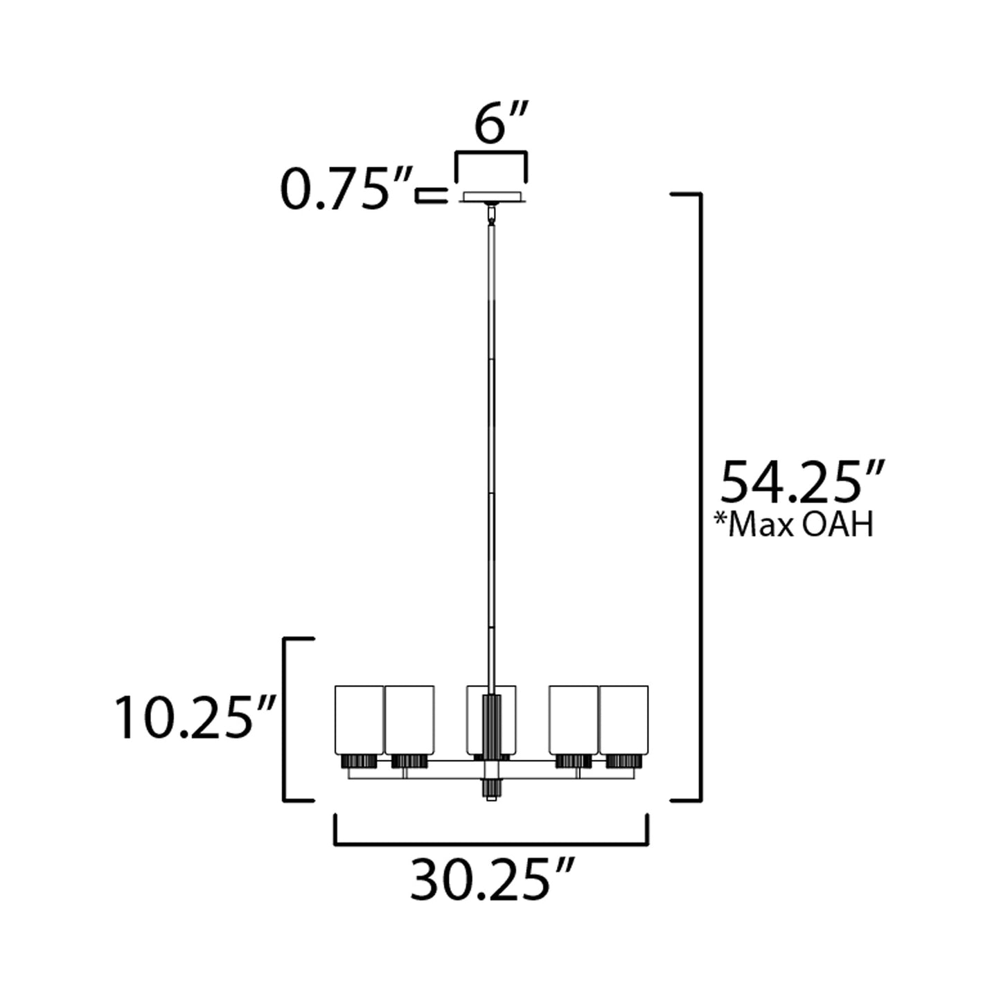 Ruffles Chandelier - line drawing.
