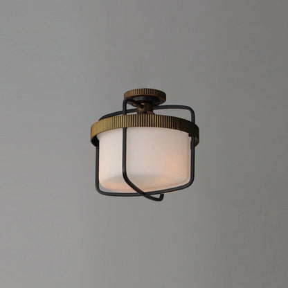 Ruffles Semi Flush Mount Ceiling Light in living room.