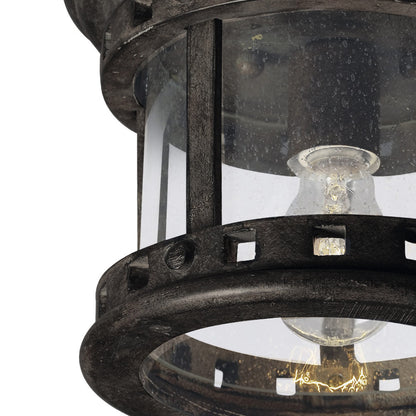 Santa Barbara Outdoor Flush Mount Ceiling Light in Detail.