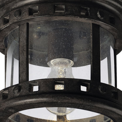 Santa Barbara Outdoor Flush Mount Ceiling Light in Detail.