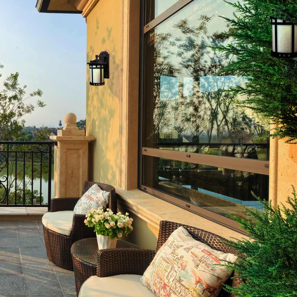 Santa Barbara Outdoor Wall Light in Outside Area.