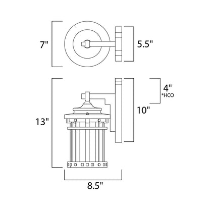 Santa Barbara Outdoor Wall Light - line drawing.