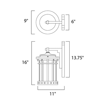 Santa Barbara Outdoor Wall Light - line drawing.
