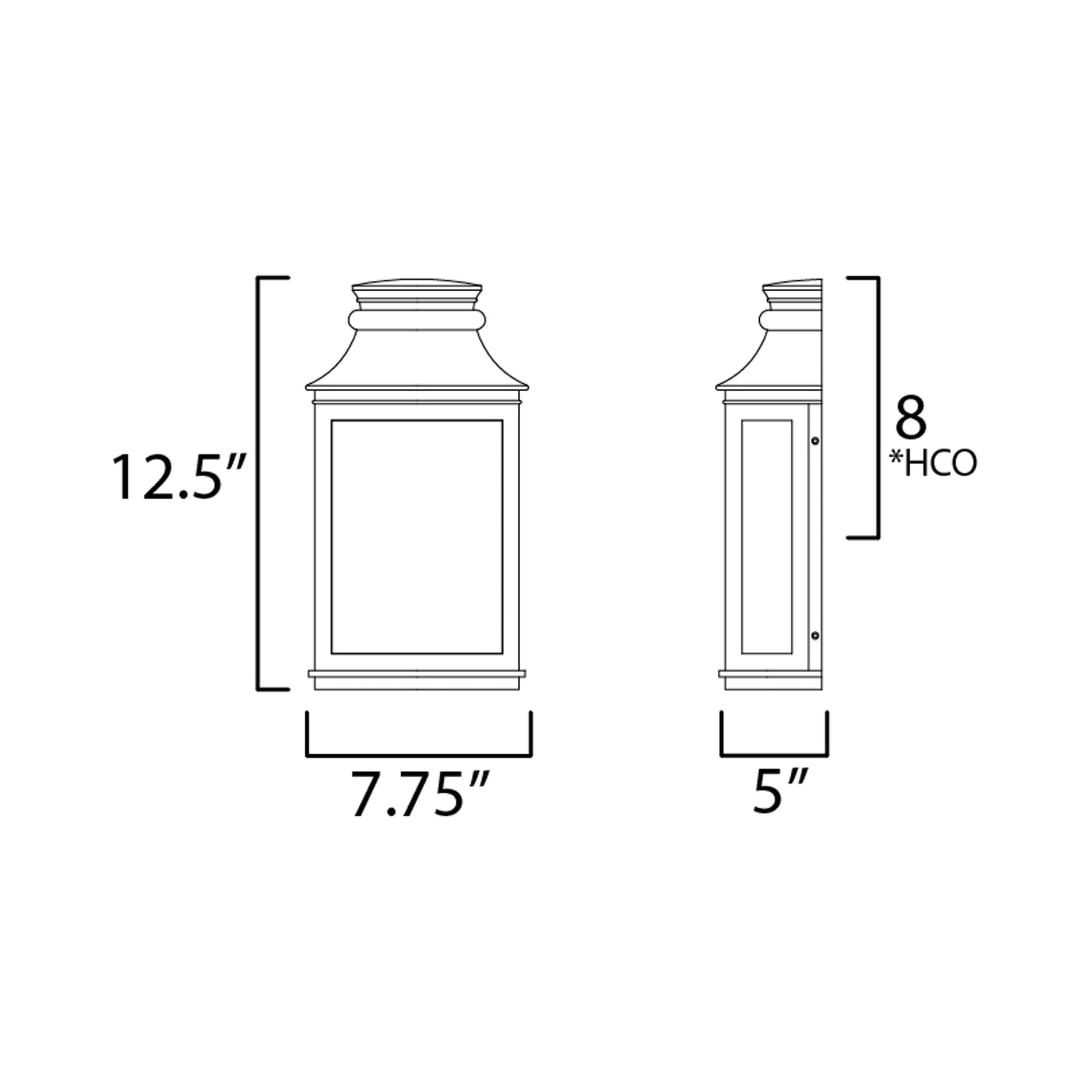 Savannah Outdoor Wall Light - line drawing.