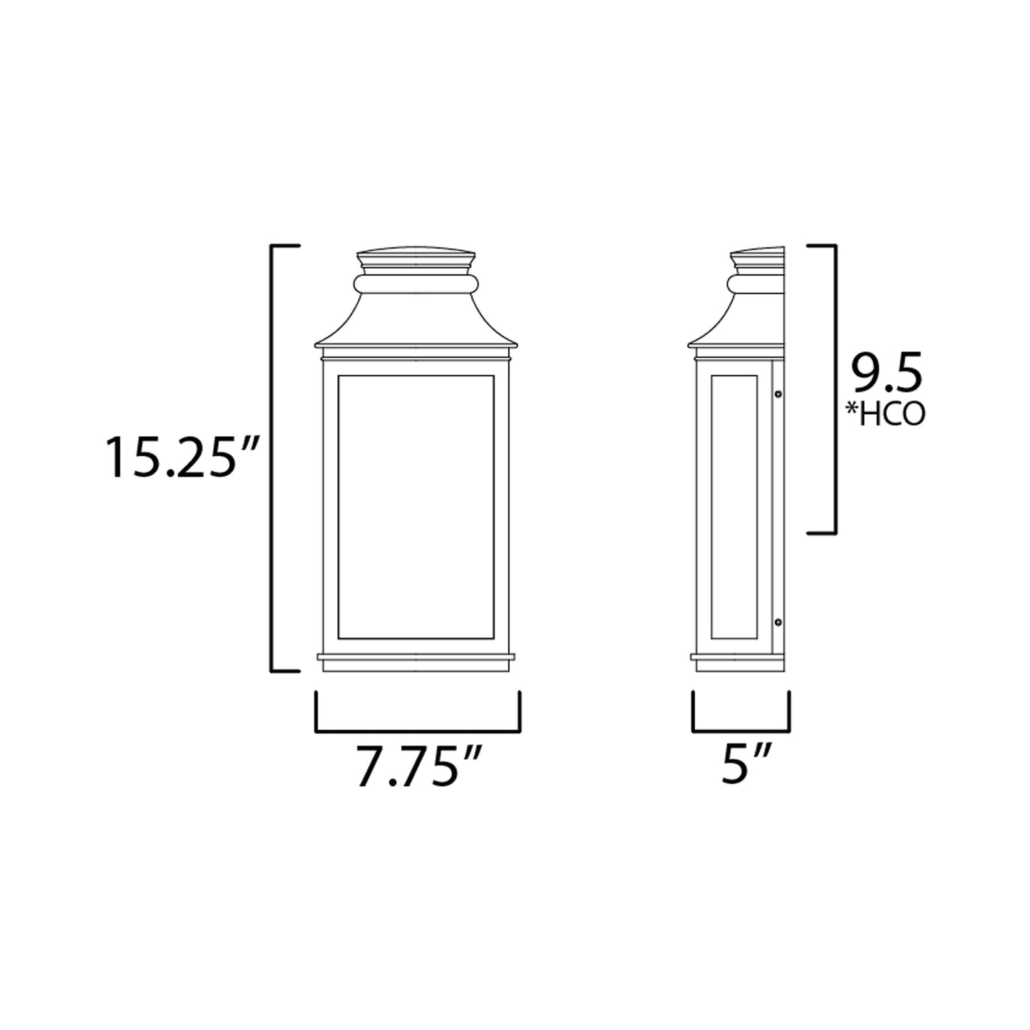 Savannah Outdoor Wall Light - line drawing.