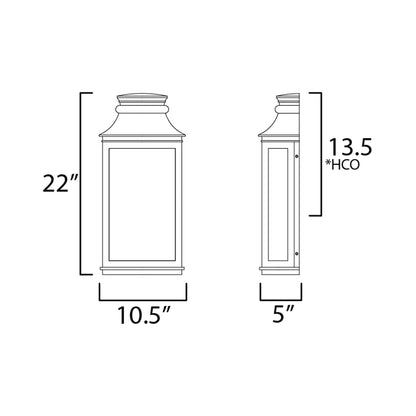 Savannah Outdoor Wall Light - line drawing.