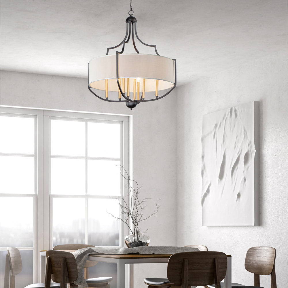 Savant Chandelier in dining room.