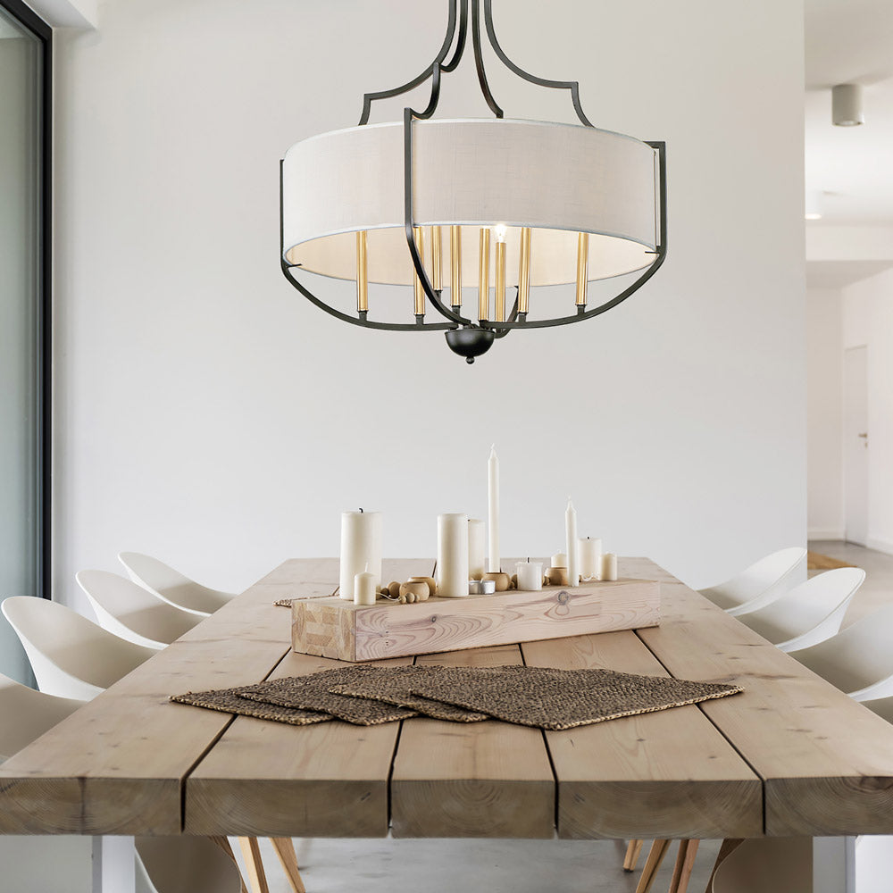 Savant Chandelier in dining room.