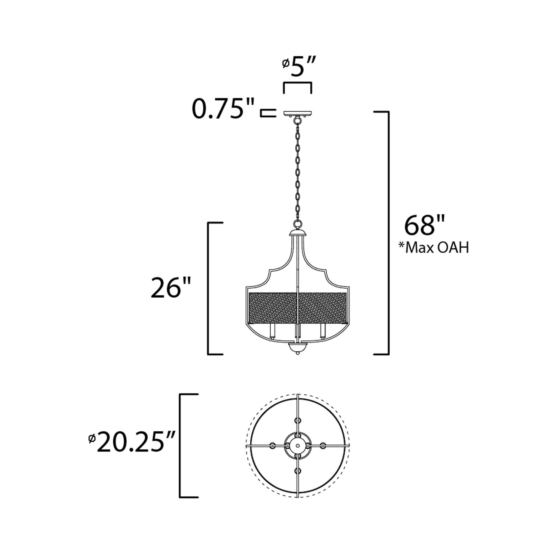 Savant Chandelier - line drawing.