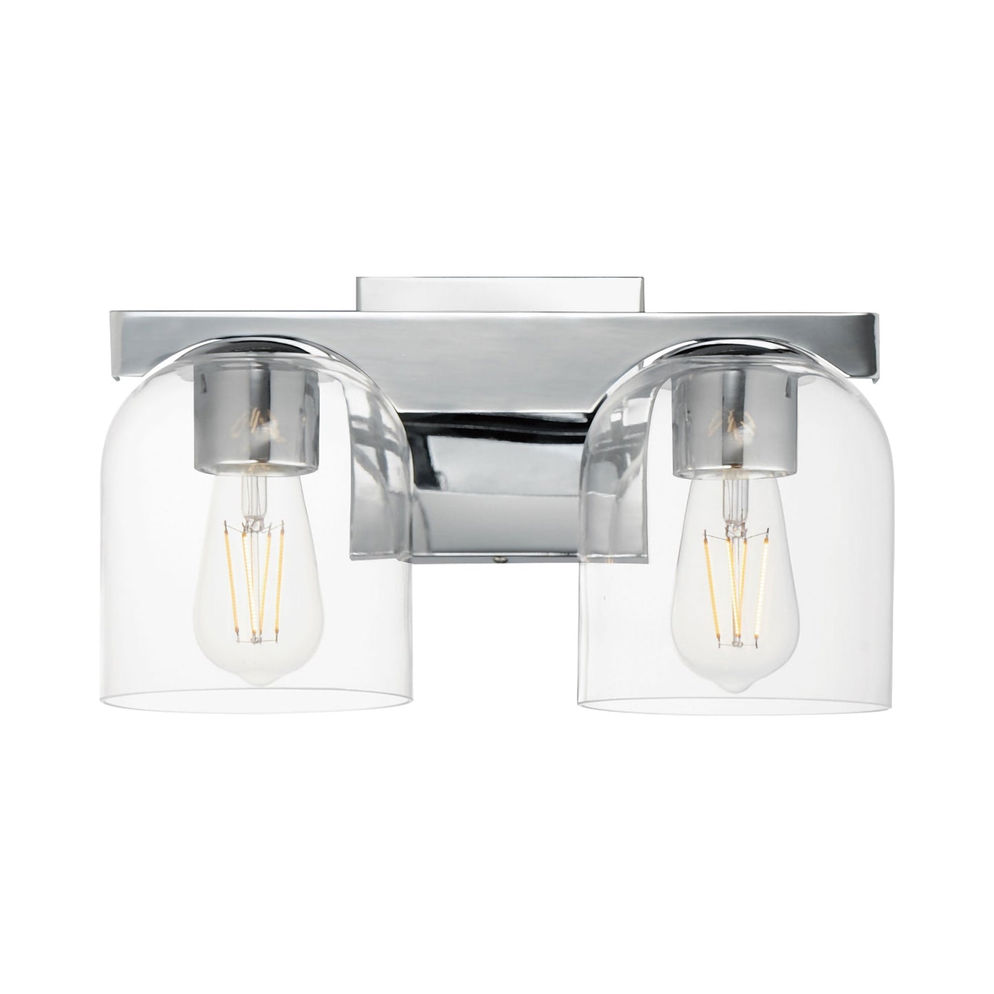 Scoop Bath Vanity Light in Polished Chrome (2-Light/Clear Glass).