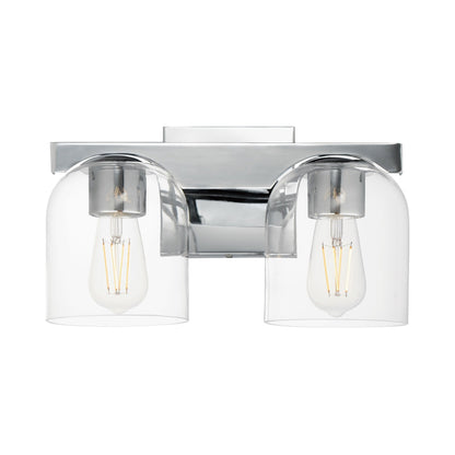 Scoop Bath Vanity Light in Polished Chrome (2-Light/Clear Glass).