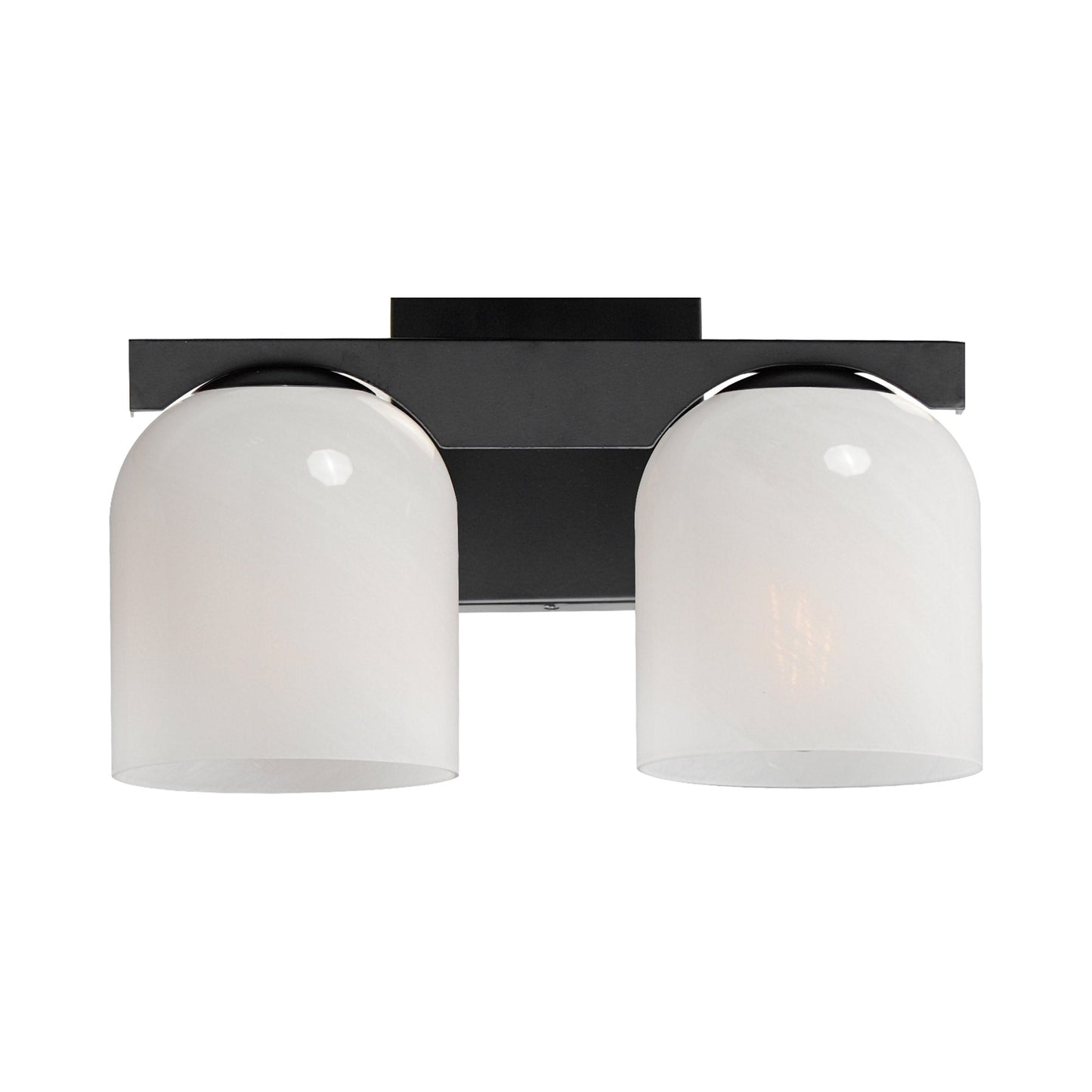 Scoop Bath Vanity Light in Black (2-Light/Marble Glass).