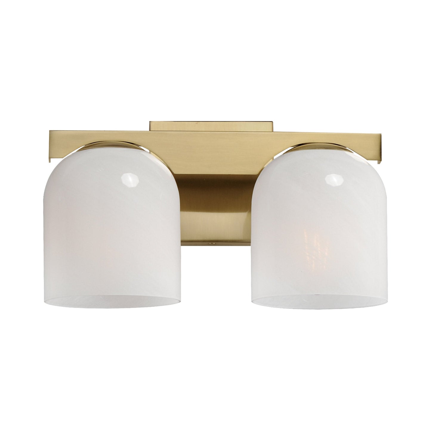 Scoop Bath Vanity Light in Natural Aged Brass (2-Light/Marble Glass).