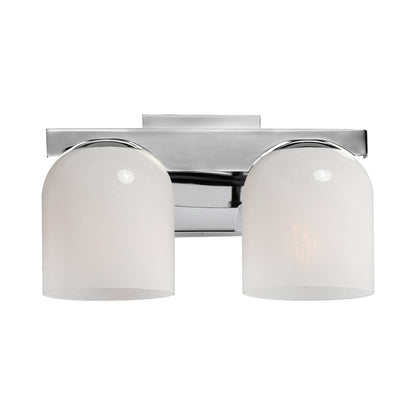 Scoop Bath Vanity Light in Polished Chrome (2-Light/Marble Glass).