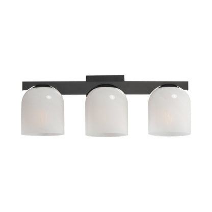 Scoop Bath Vanity Light in Black (3-Light/Marble Glass).