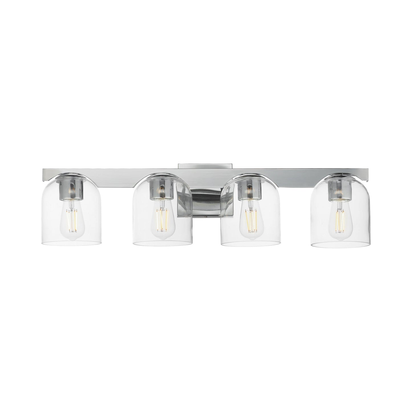 Scoop Bath Vanity Light in Polished Chrome (4-Light/Clear Glass).