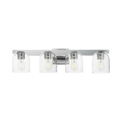 Scoop Bath Vanity Light in Polished Chrome (4-Light/Clear Glass).