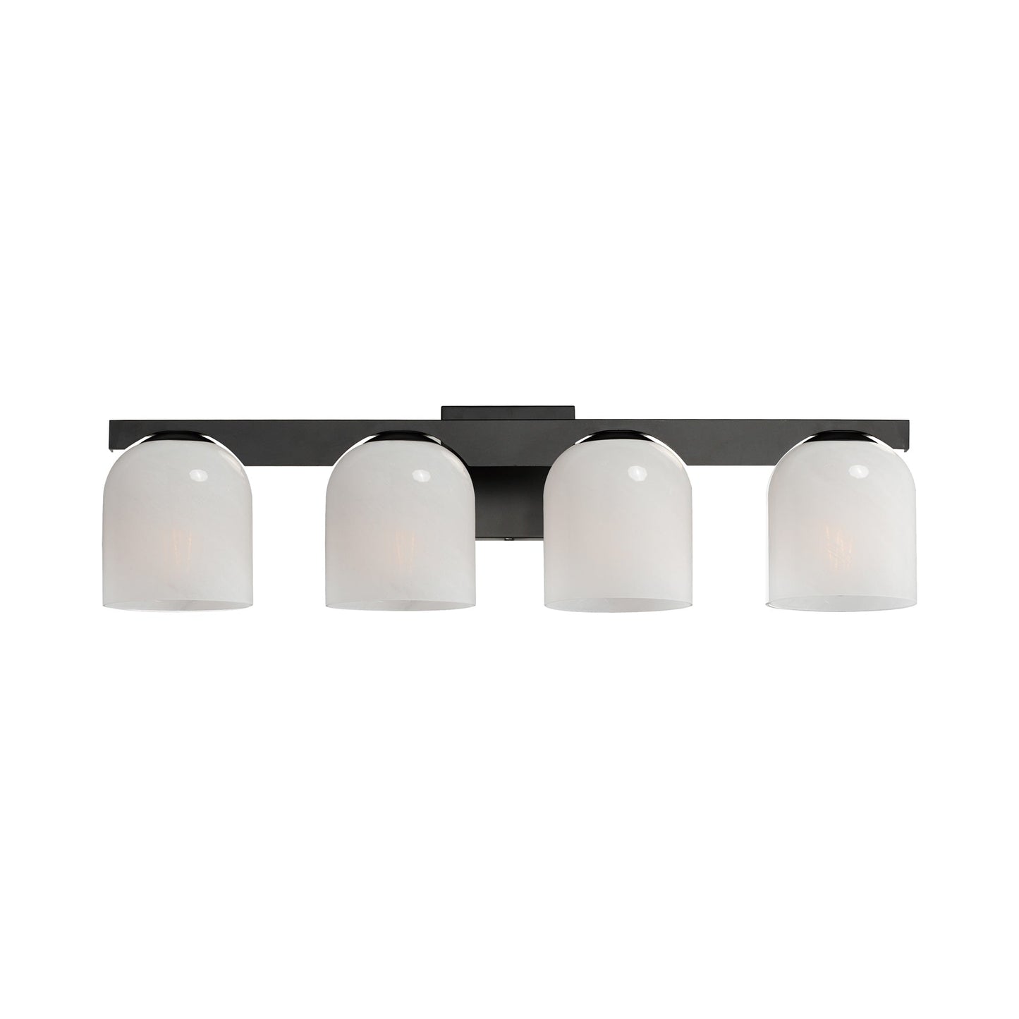 Scoop Bath Vanity Light in Black (4-Light/Marble Glass).