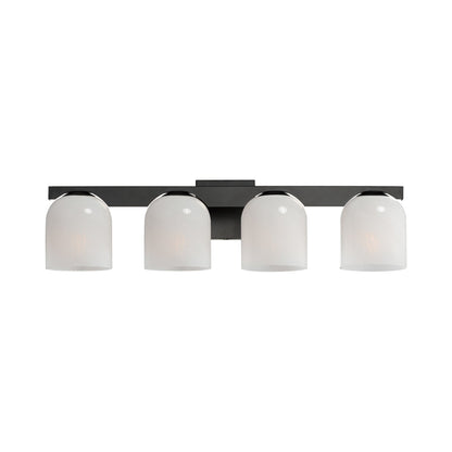 Scoop Bath Vanity Light in Black (4-Light/Marble Glass).